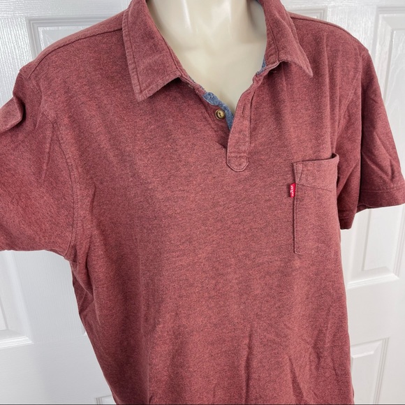 LEVI’S polo shirt heather rust XL short sleeve men’s casual wear - Picture 6 of 6